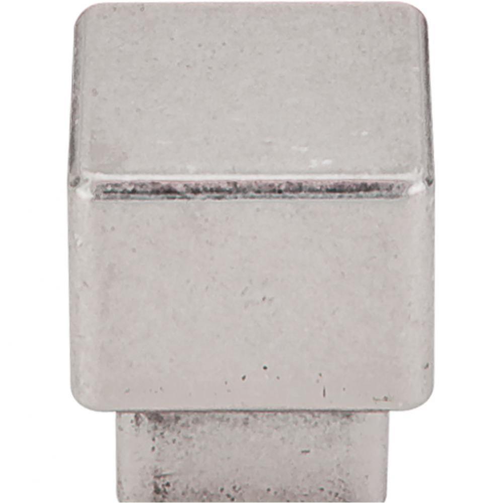 Tapered Square Knob 1 Inch Pewter Antique