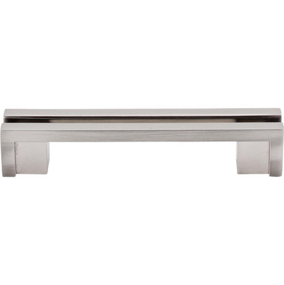 Flat Rail Pull 3 1/2 Inch (c-c) Brushed Satin Nickel