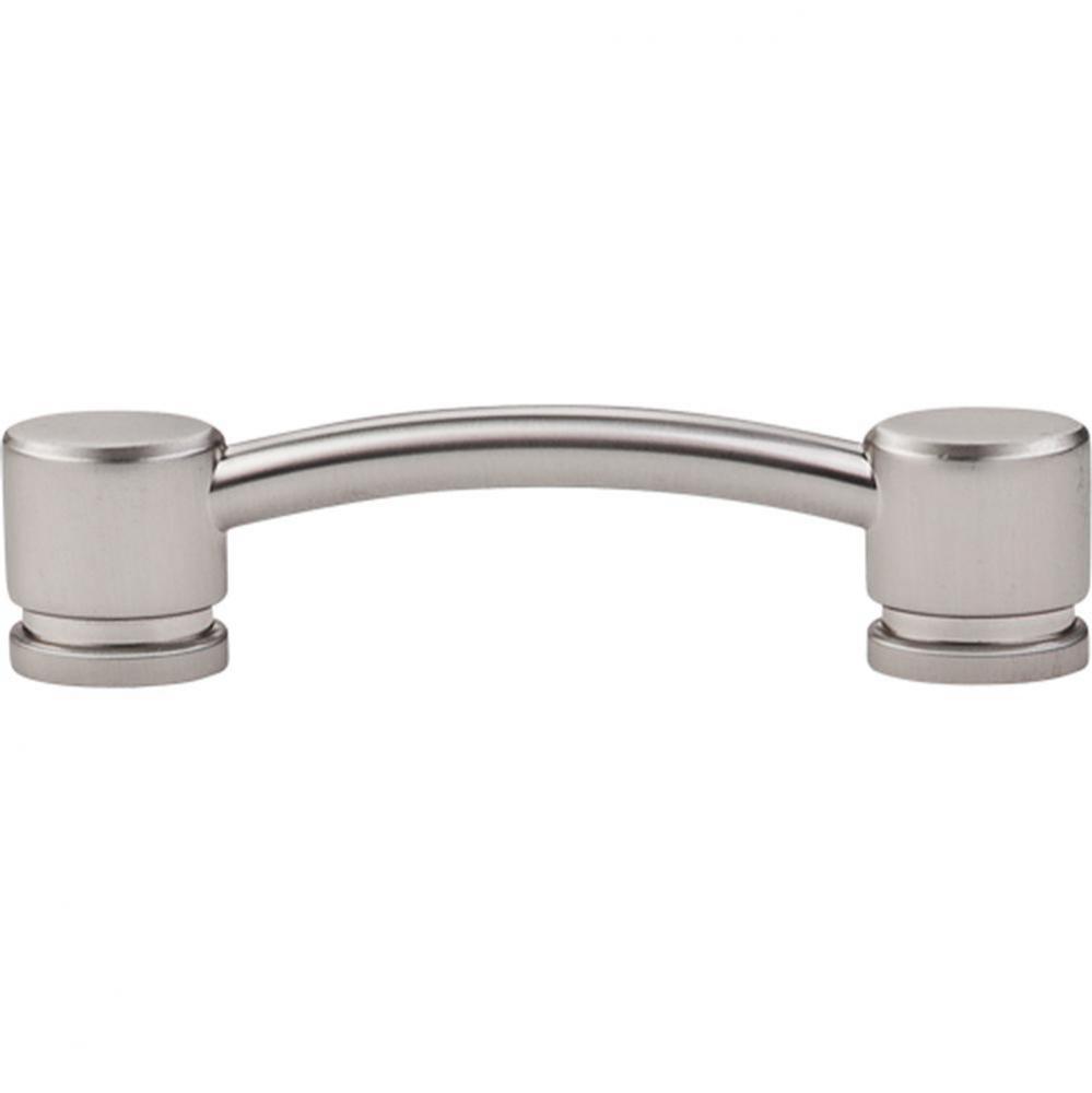 Oval Thin Pull 3 3/4 Inch (c-c) Brushed Satin Nickel