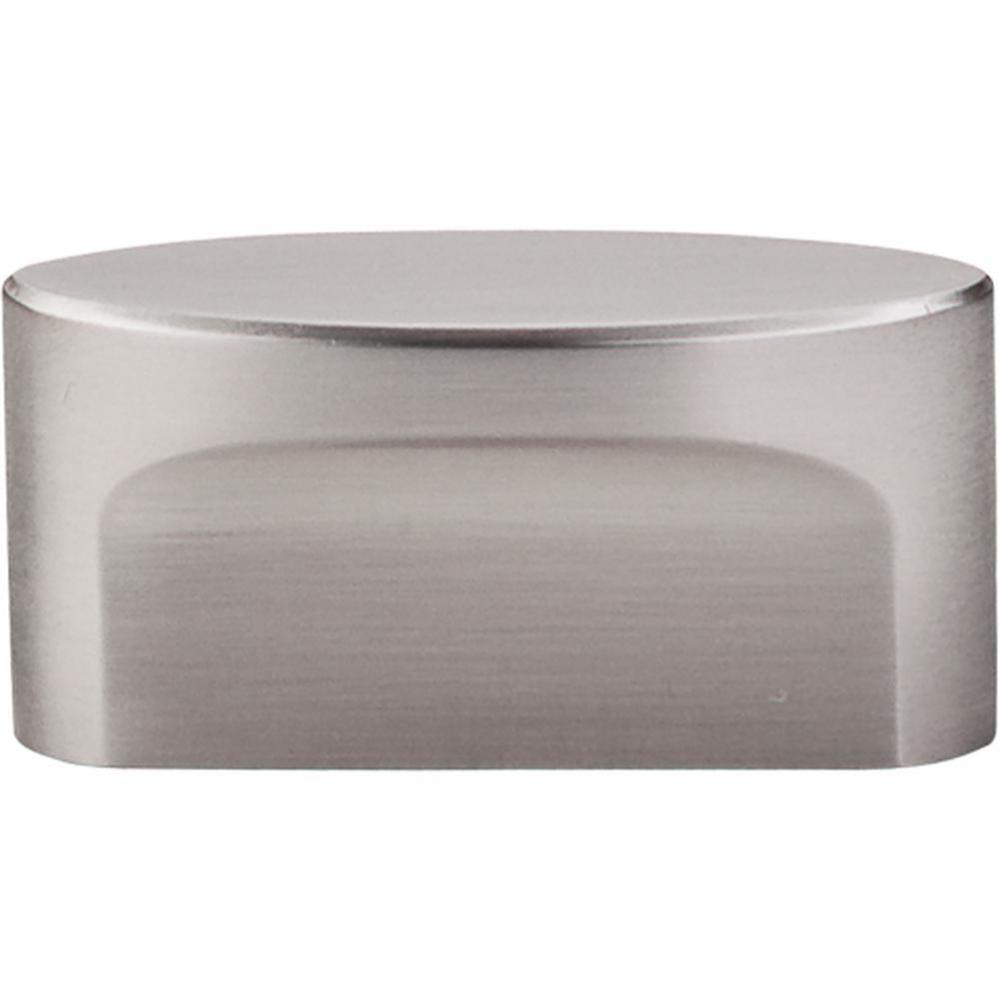 Oval Slot Knob 1 1/2 Inch (c-c) Brushed Satin Nickel