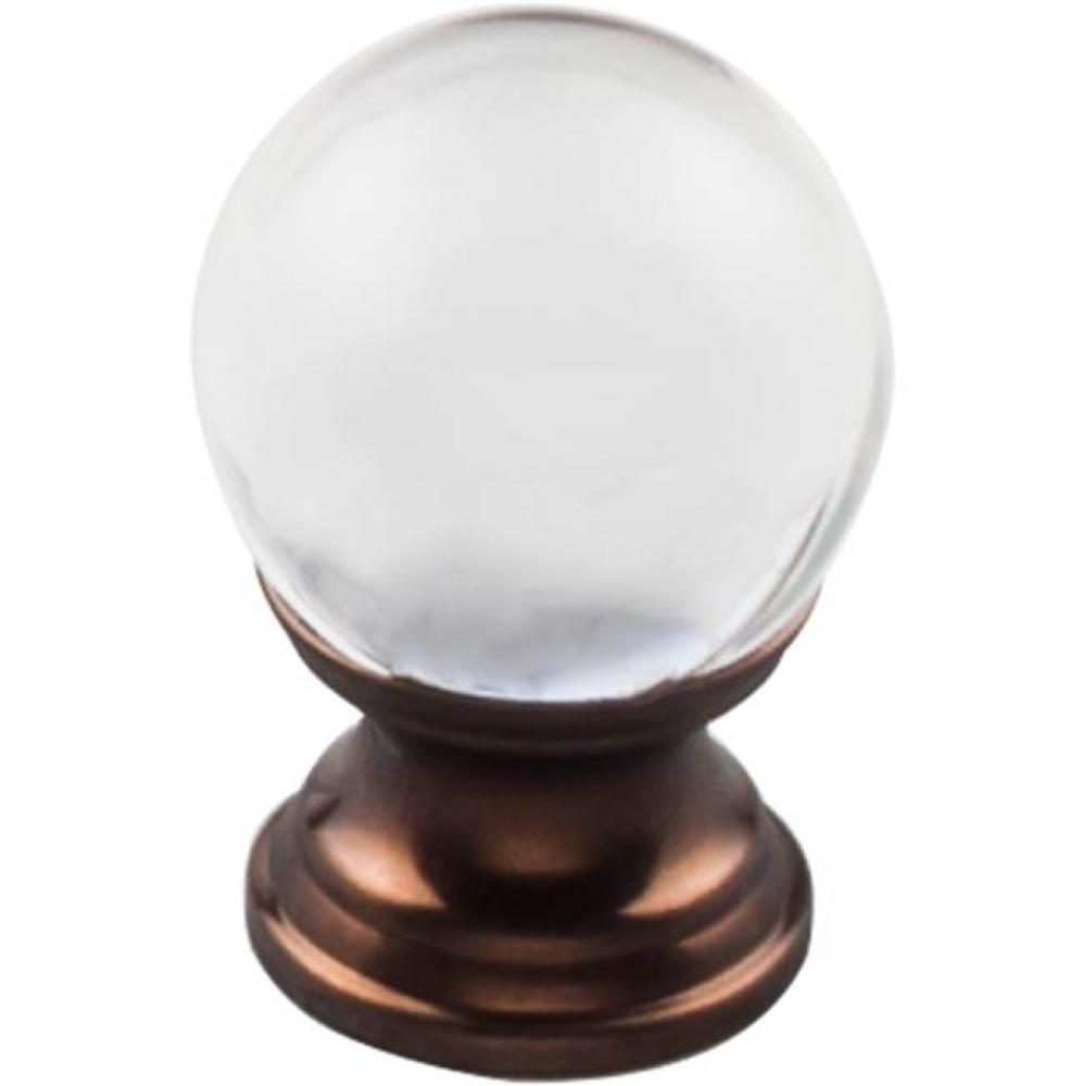 Clarity Clear Glass Knob 1 Inch Oil Rubbed Bronze Base