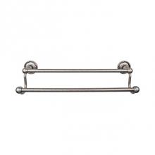 Top Knobs ED11APE - Edwardian Bath Towel Bar 30 Inch Double - Ribbon Bplate Antique Pewter