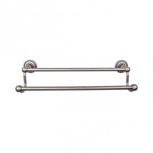 Top Knobs ED7APF - Edwardian Bath Towel Bar 18 In. Double - Rope Backplate Antique Pewter