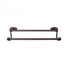 Top Knobs ED9ORBC - Edwardian Bath Towel Bar 24 In. Double - Oval Backplate Oil Rubbed Bronze