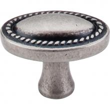 Top Knobs M401 - Oval Rope Knob 1 1/4 Inch Pewter Antique