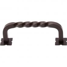 Top Knobs M784 - Square Twist D Pull 3 3/4 inch (c-c) w/Backplates Oil Rubbed Bronze