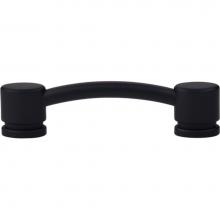 Top Knobs TK63BLK - Oval Thin Pull 3 3/4 Inch (c-c) Flat Black