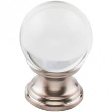 Top Knobs TK840BSN - Clarity Clear Glass Knob 1 Inch Brushed Satin Nickel Base