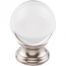 Top Knobs TK841BSN - Clarity Clear Glass Knob 1 3/16 Inch Brushed Satin Nickel Base