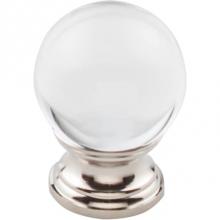 Top Knobs TK841PN - Clarity Clear Glass Knob 1 3/16 Inch Polished Nickel Base