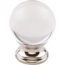 Top Knobs TK842PN - Clarity Clear Glass Knob 1 3/8 Inch Polished Nickel Base