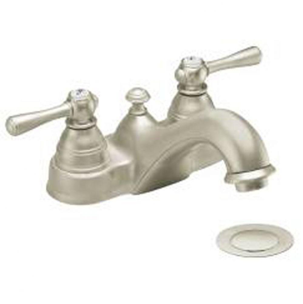 Brushed nickel two-handle bathroom faucet