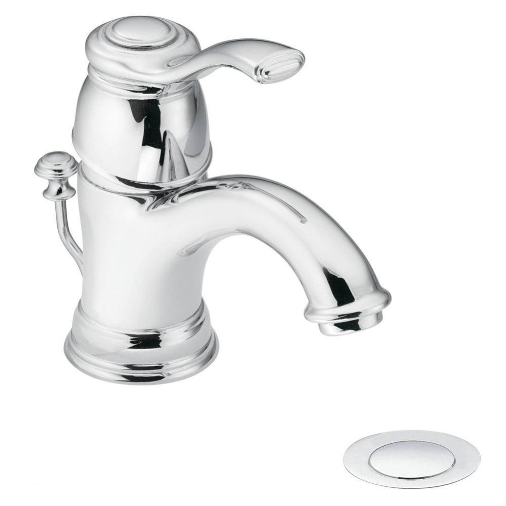 Chrome one-handle bathroom faucet