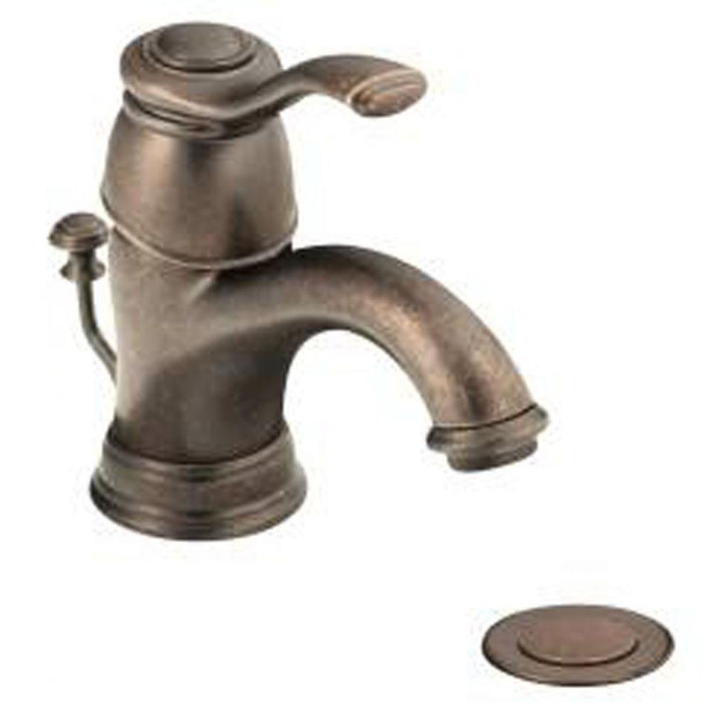 Oil rubbed bronze one-handle bathroom faucet