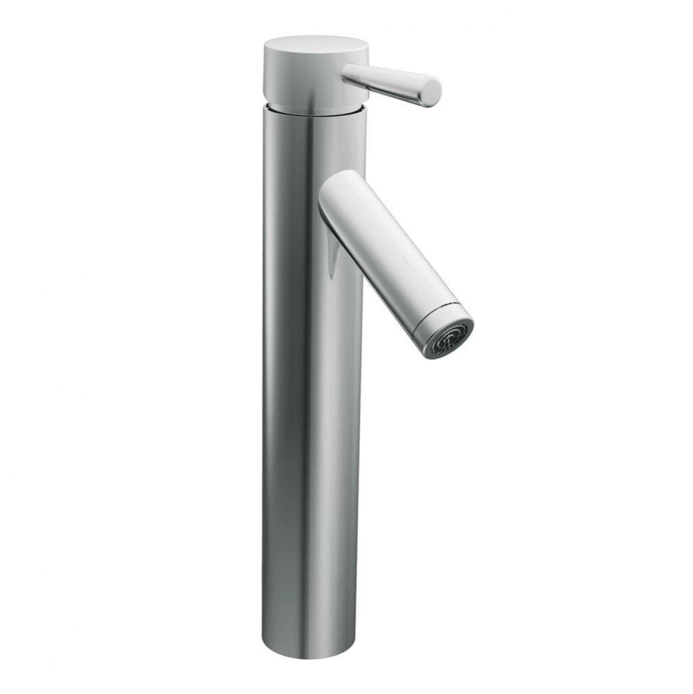 Chrome one-handle vessel bathroom faucet