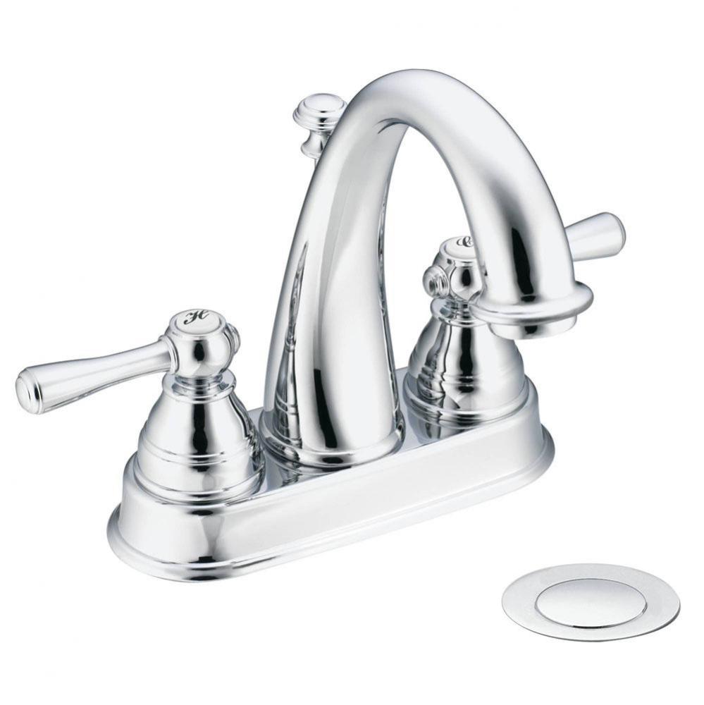 Chrome two-handle bathroom faucet