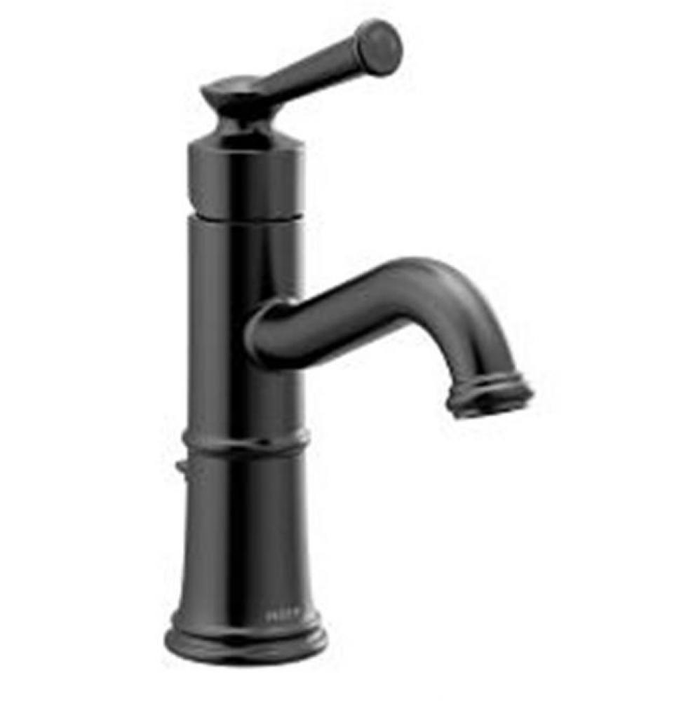 Matte black one-handle bathroom faucet