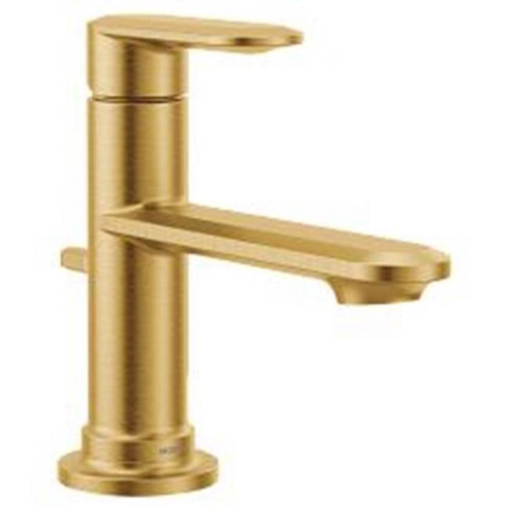 Brushed gold one-handle bathroom faucet