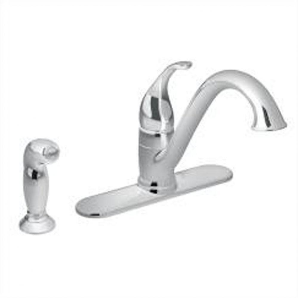 Chrome one-handle kitchen faucet