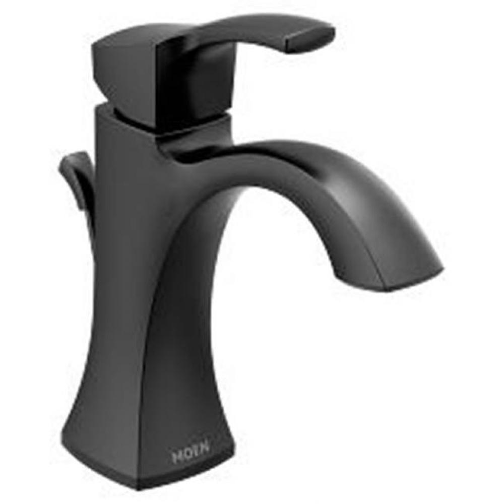 Matte black one-handle bathroom faucet