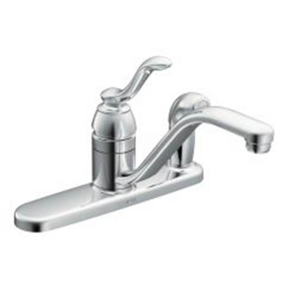 Chrome one-handle kitchen faucet