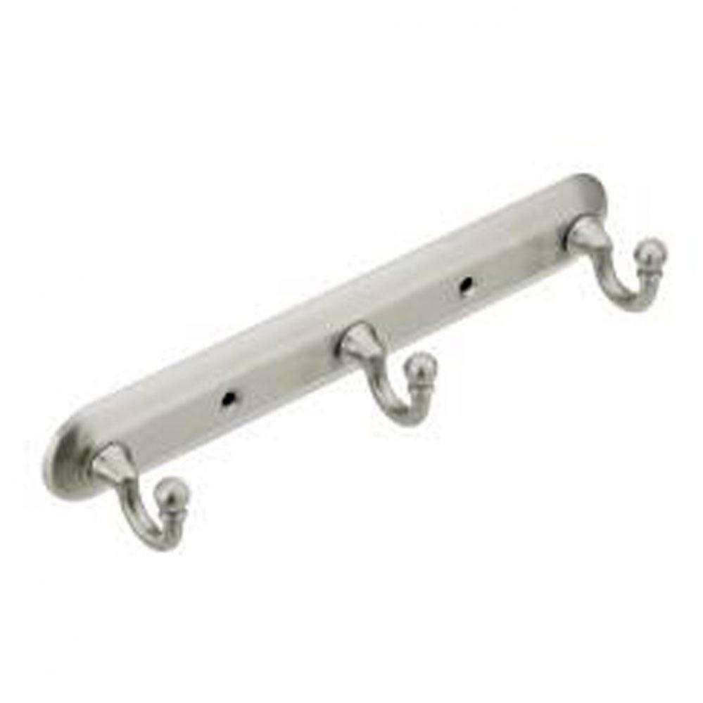 Brushed nickel robe hook