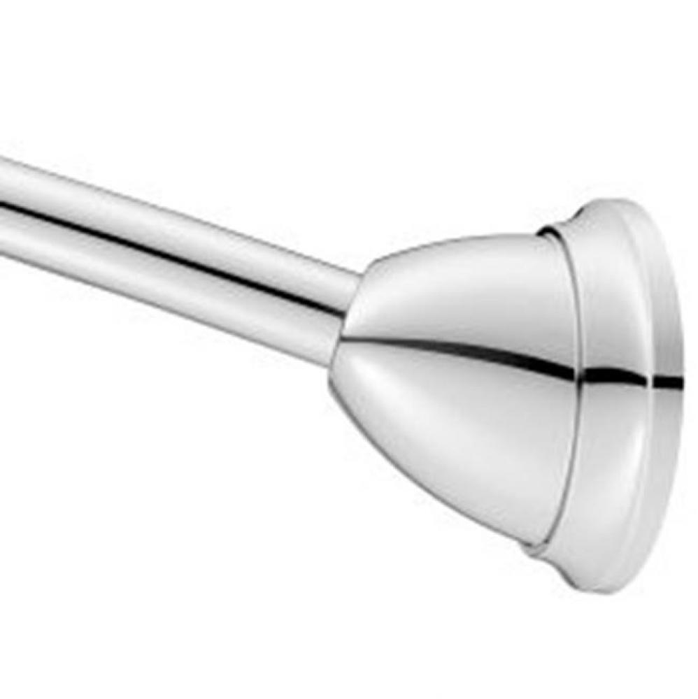 Chrome tension curved shower rods