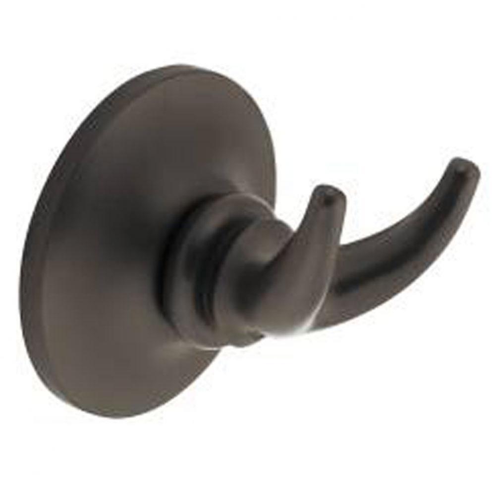 Oil rubbed bronze double robe hook