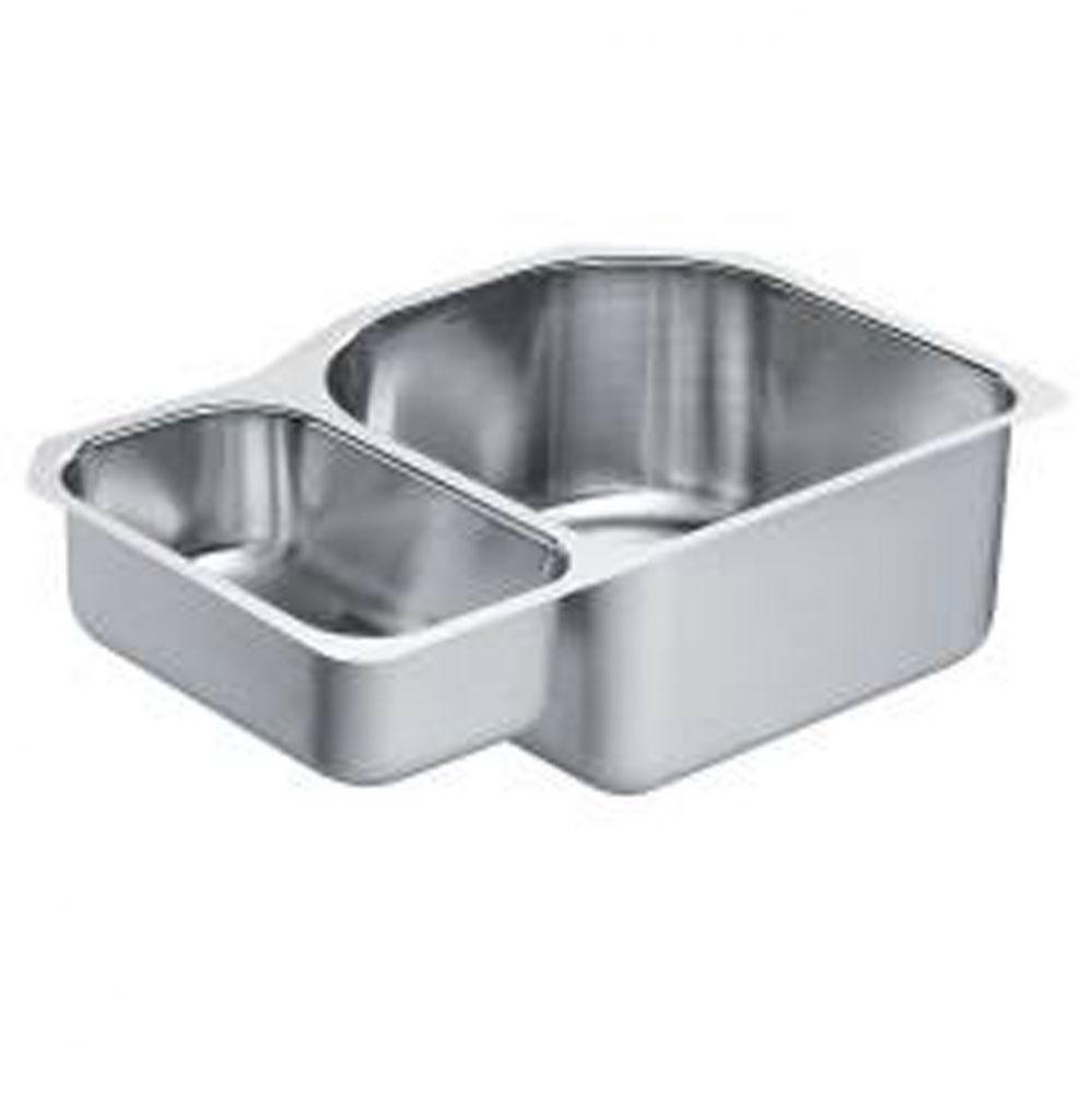 30-1/4&apos;&apos;x20&apos;&apos; stainless steel 18 gauge double bowl sink
