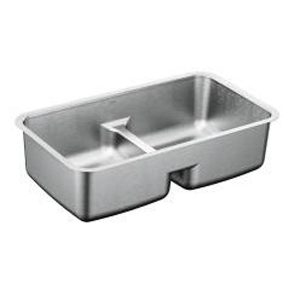 29&apos;&apos;x18&apos;&apos; stainless steel 18 gauge double bowl sink