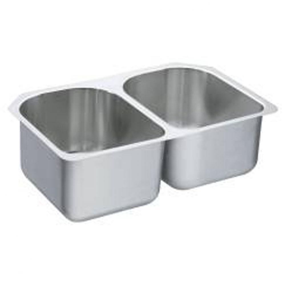 29-1/4&apos;&apos;x18-1/2&apos;&apos; stainless steel 18 gauge double bowl sink