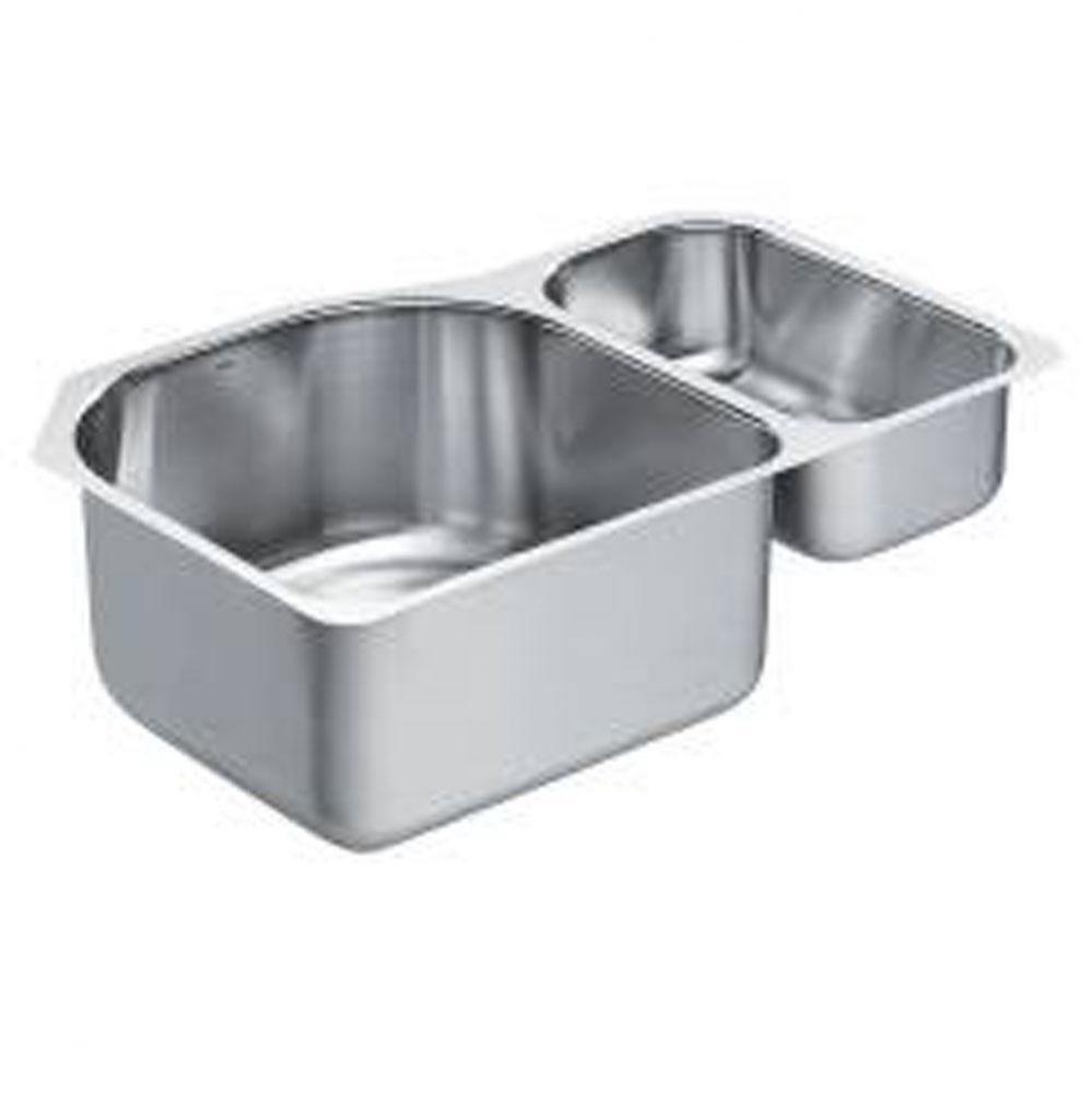 30-1/4&apos;&apos;x20&apos;&apos; stainless steel 18 gauge double bowl sink