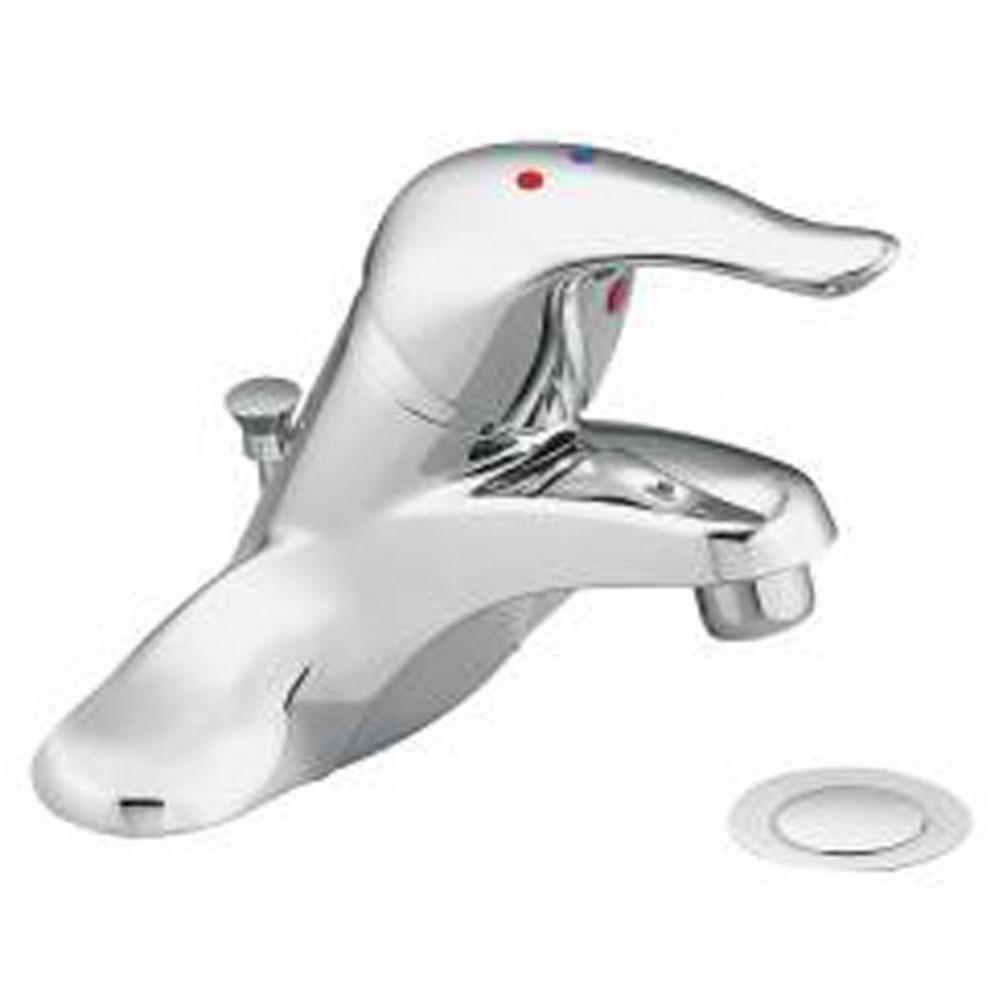 Chrome one-handle bathroom faucet