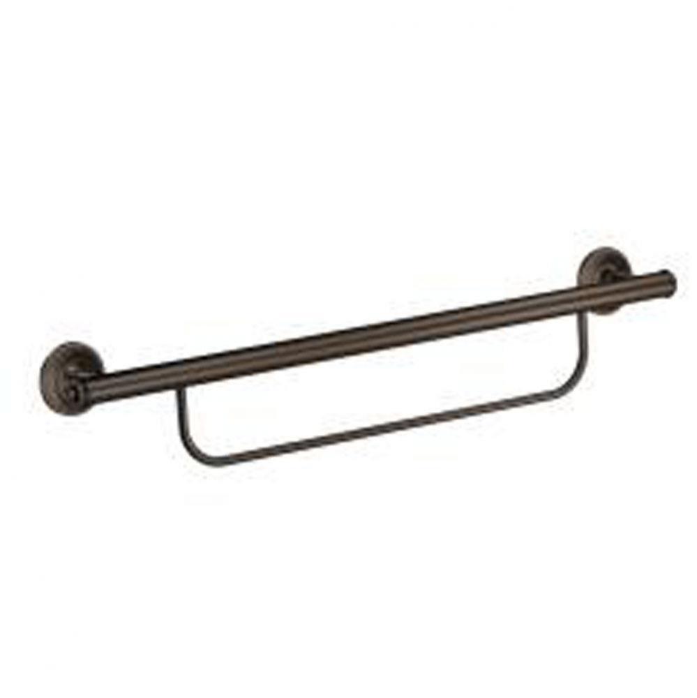 Old world bronze 24&apos;&apos; grab bar with towel bar