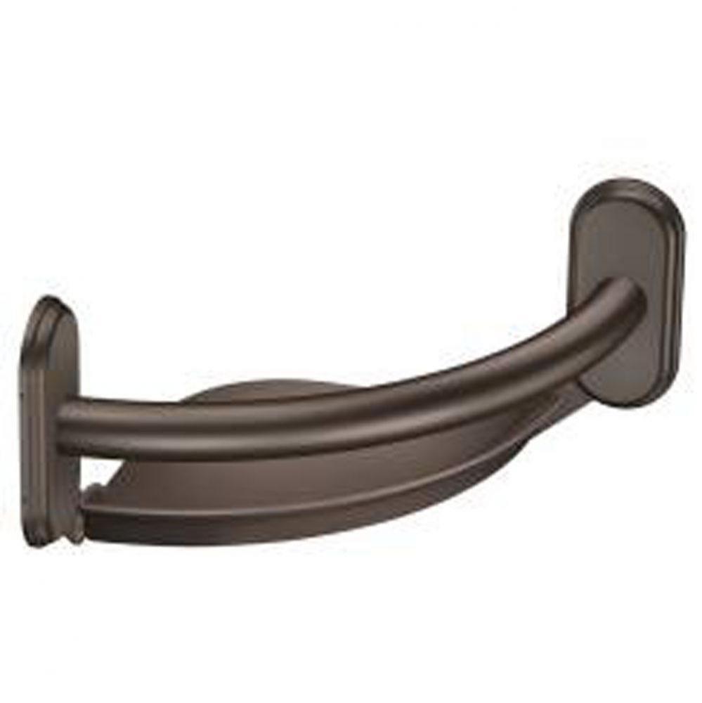 Old world bronze 9&apos;&apos; grab bar with corner shelf