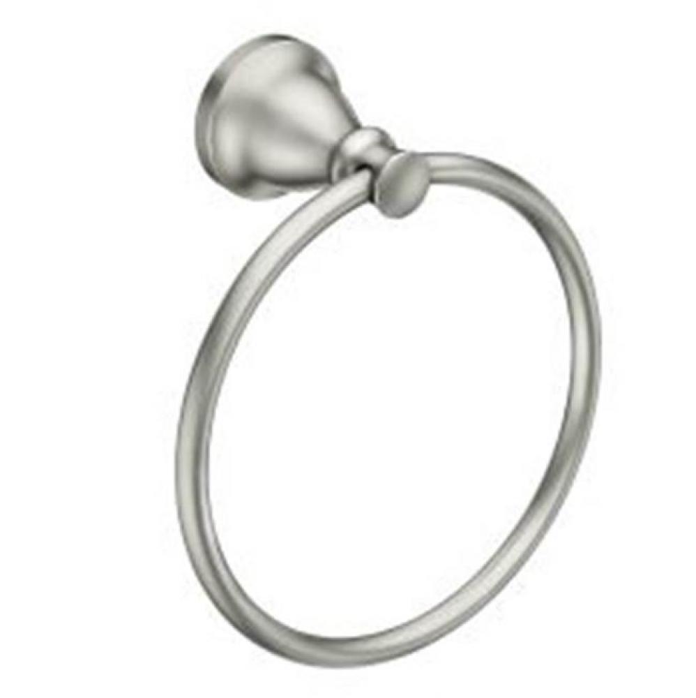 Brushed nickel towel ring