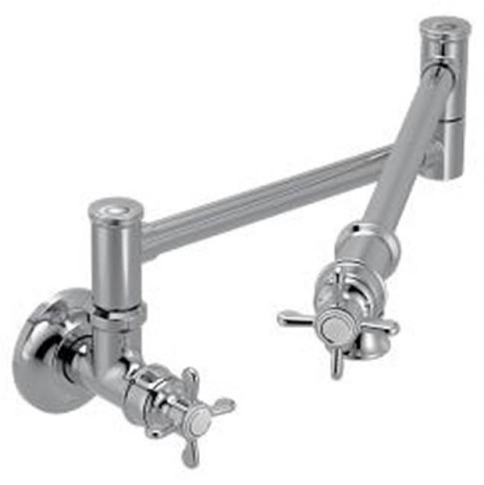 Chrome two-handle kitchen faucet