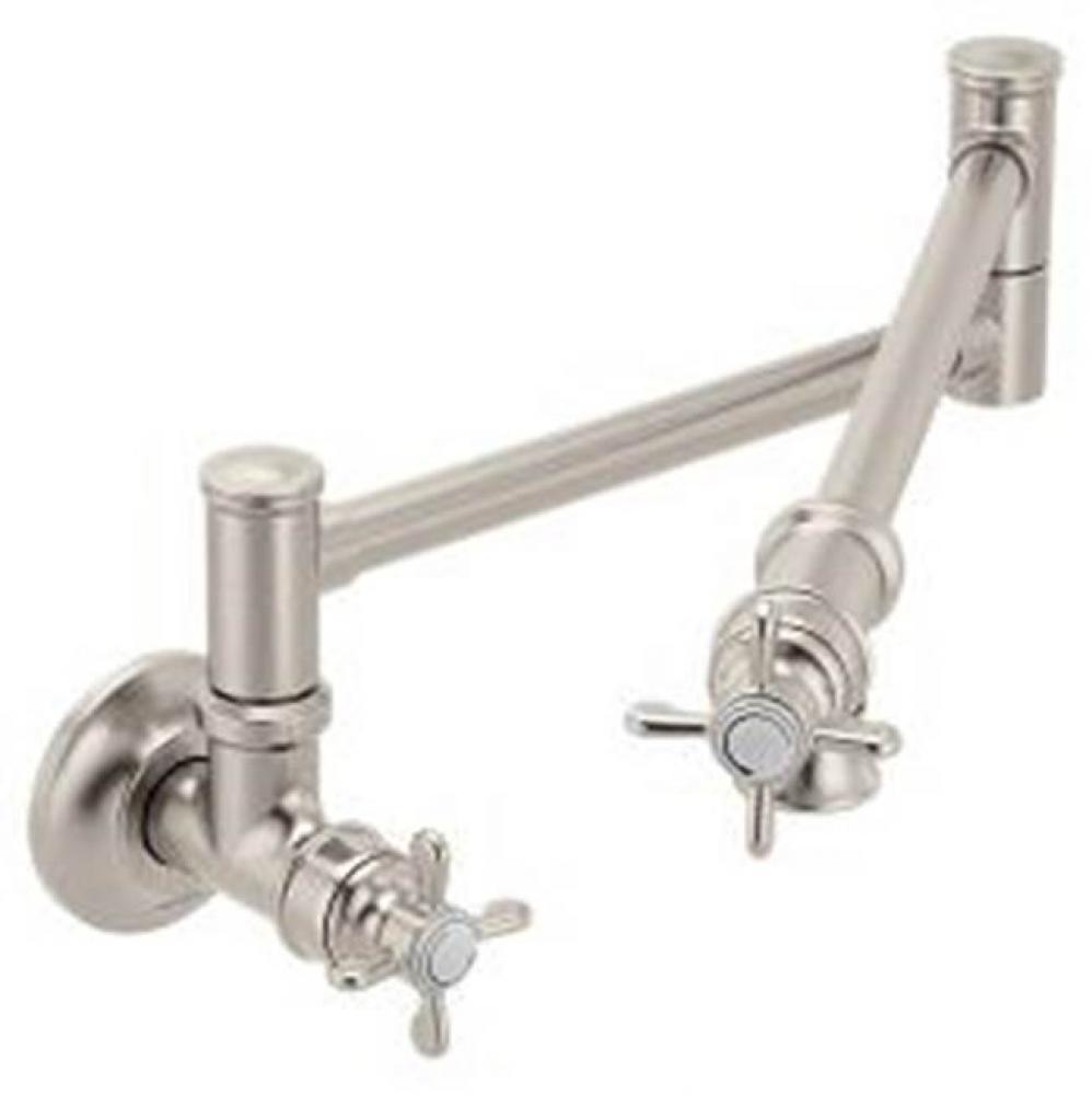 Spot resist stainless two-handle kitchen faucet