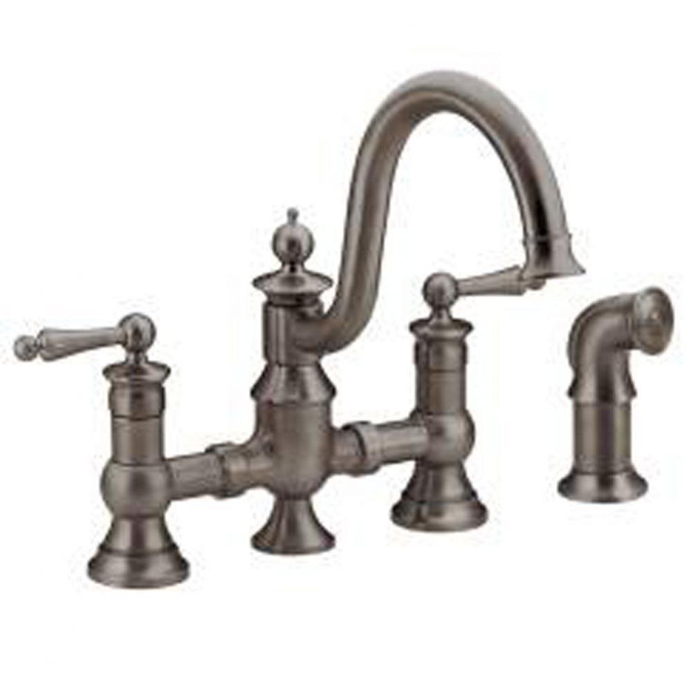 Oil rubbed bronze two-handle kitchen faucet