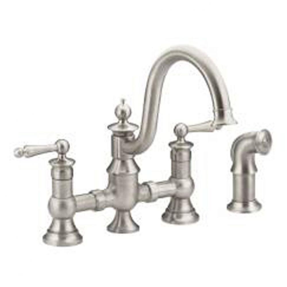 Spot resist stainless two-handle kitchen faucet