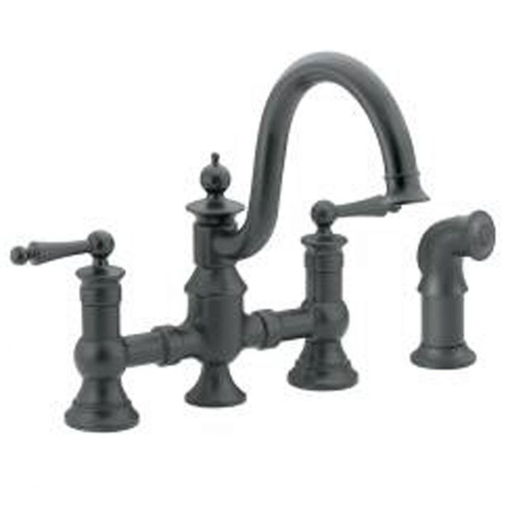 Wrought iron two-handle kitchen faucet