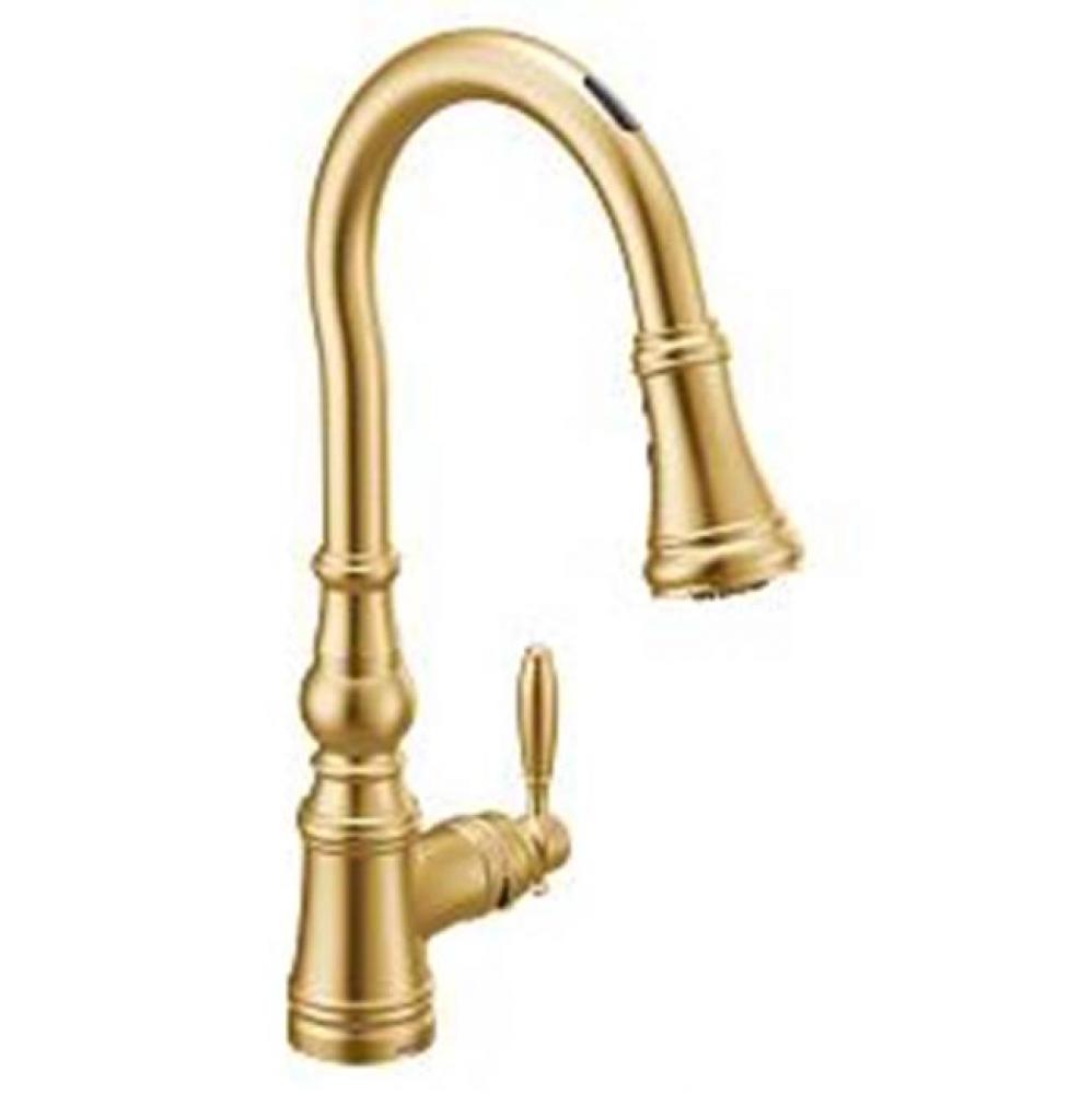 Brushed Gold One-Handle Pulldown Kitchen Faucet