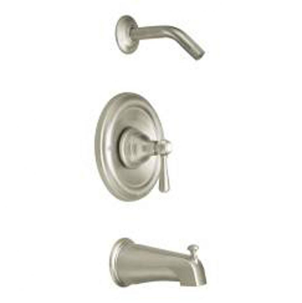 Brushed nickel Posi-Temp tub/shower