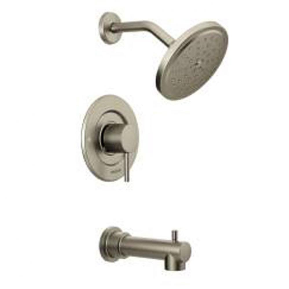 Brushed nickel Moentrol tub/shower