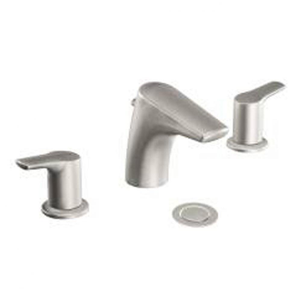 Brushed nickel two-handle bathroom faucet