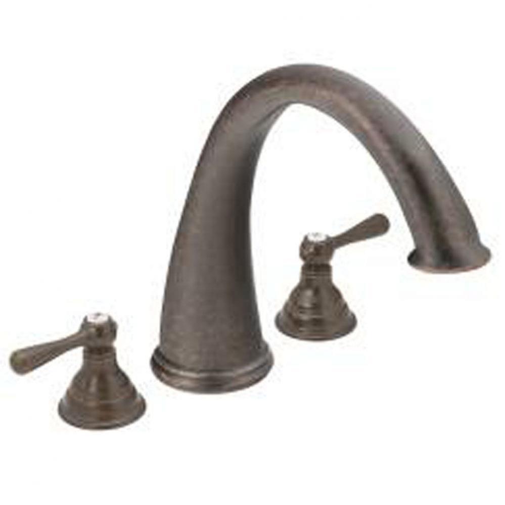 Oil rubbed bronze two-handle roman tub faucet