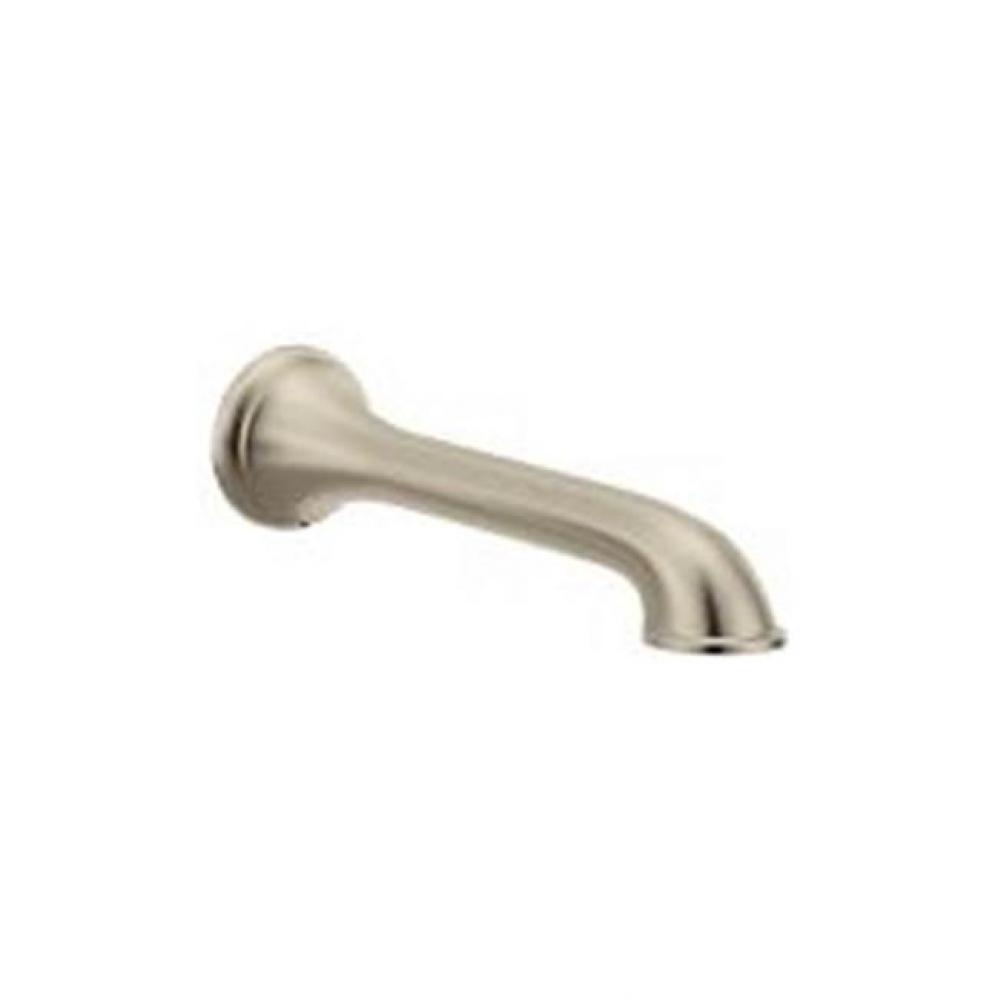 Brushed nickel tub filler