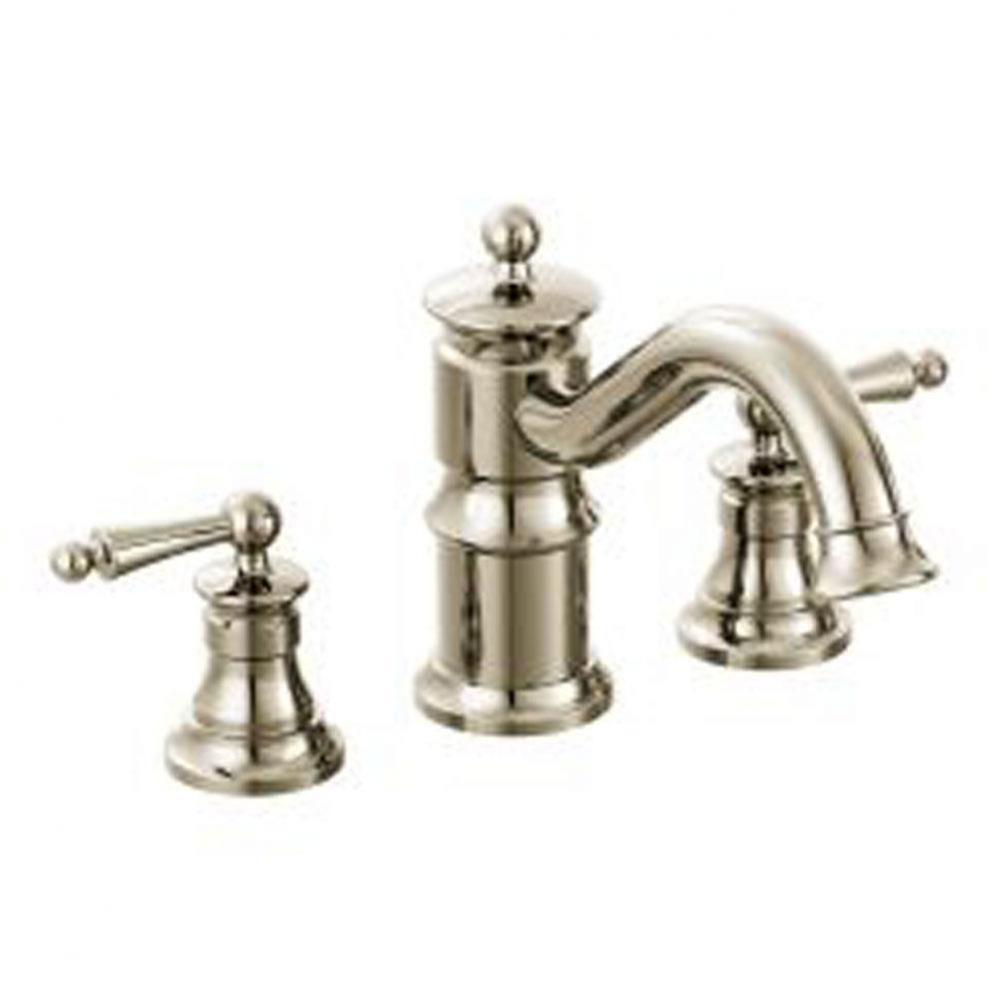 Polished nickel two-handle roman tub faucet
