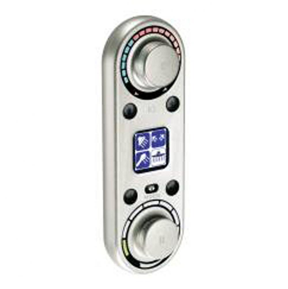 Brushed nickel vertical spa digital control