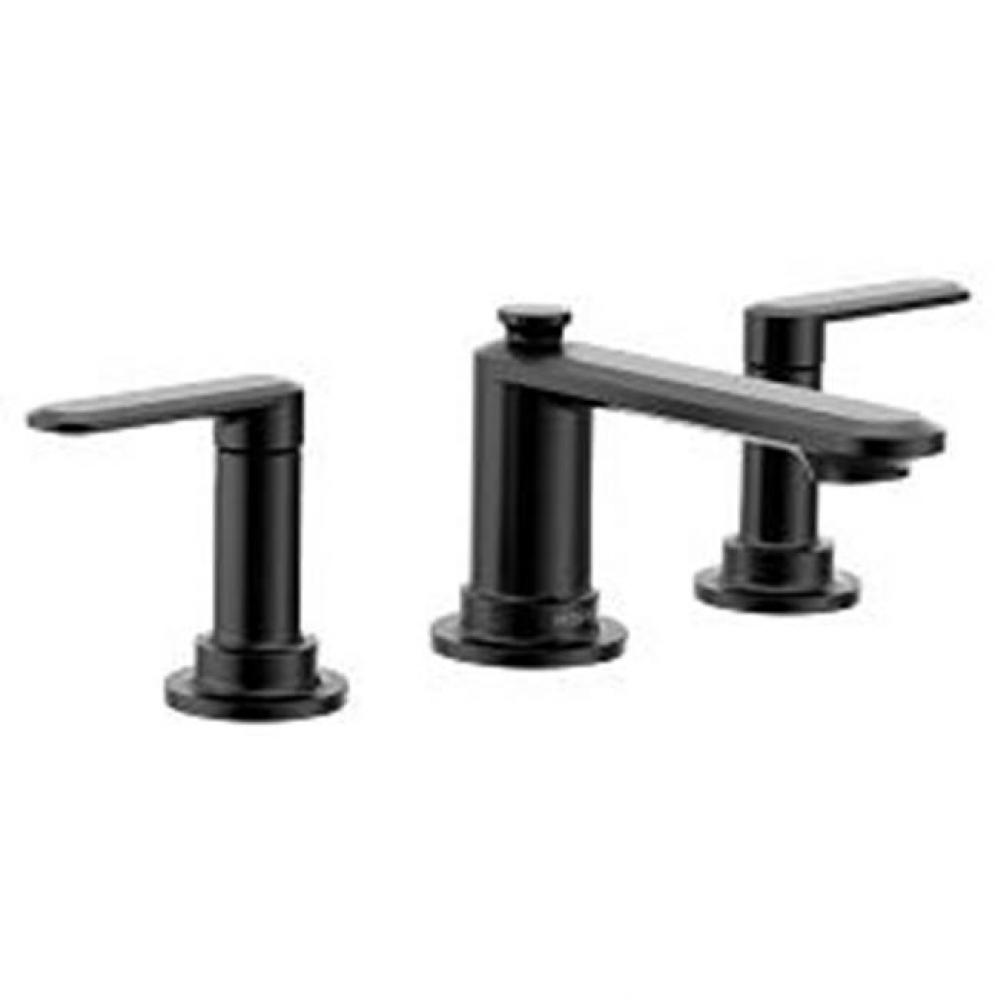 Matte black two-handle bathroom faucet